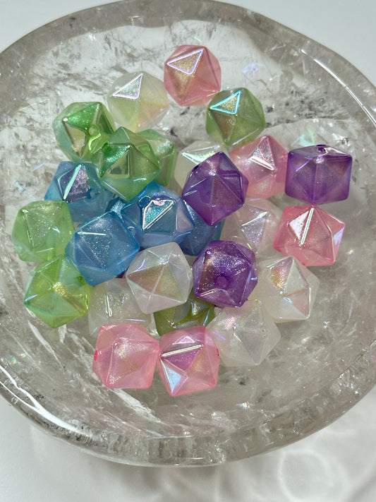 Luminous Hex 16mm Beads Mix