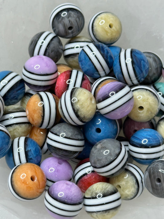 Middle Stripe 16mm Beads Mix